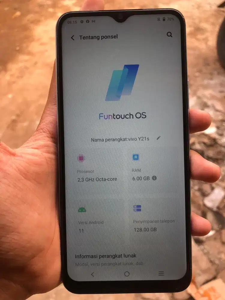 vivo y21s kelengkapan hp + casan