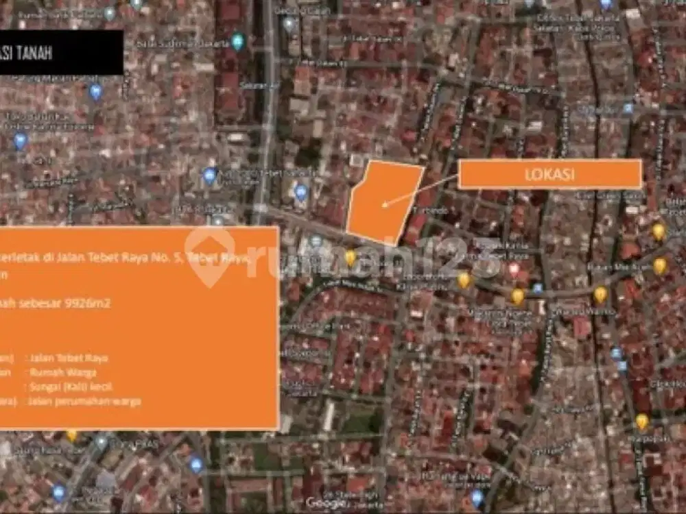 For Sale Harga NJOP Tanah di Jl. Tebet Raya (Seberang Kfc)