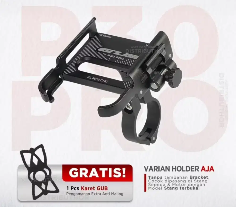 GUB P30 PRO HOLDER HP DOUBLE LOCK ROTASI 360