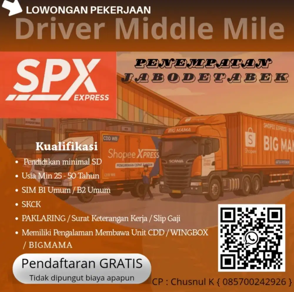 Lowongan kerja driver mm/ Line Houl