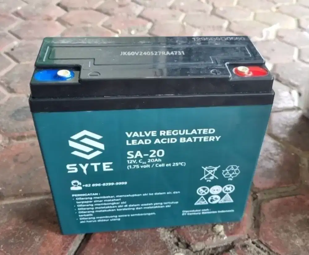 Aki kering syte 4 BIJI Accu Aki  SA-20 12V 20AH Bertegangan 48 Vol