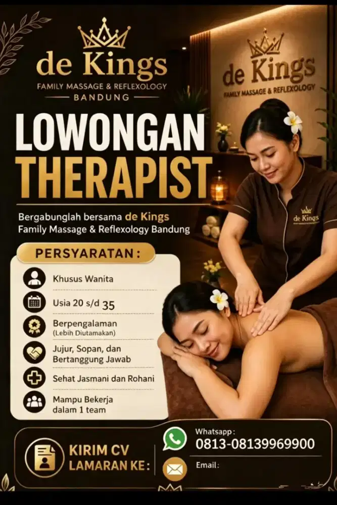 DIBUTUHKAN URGENT LOWONGAN TERAPIST
