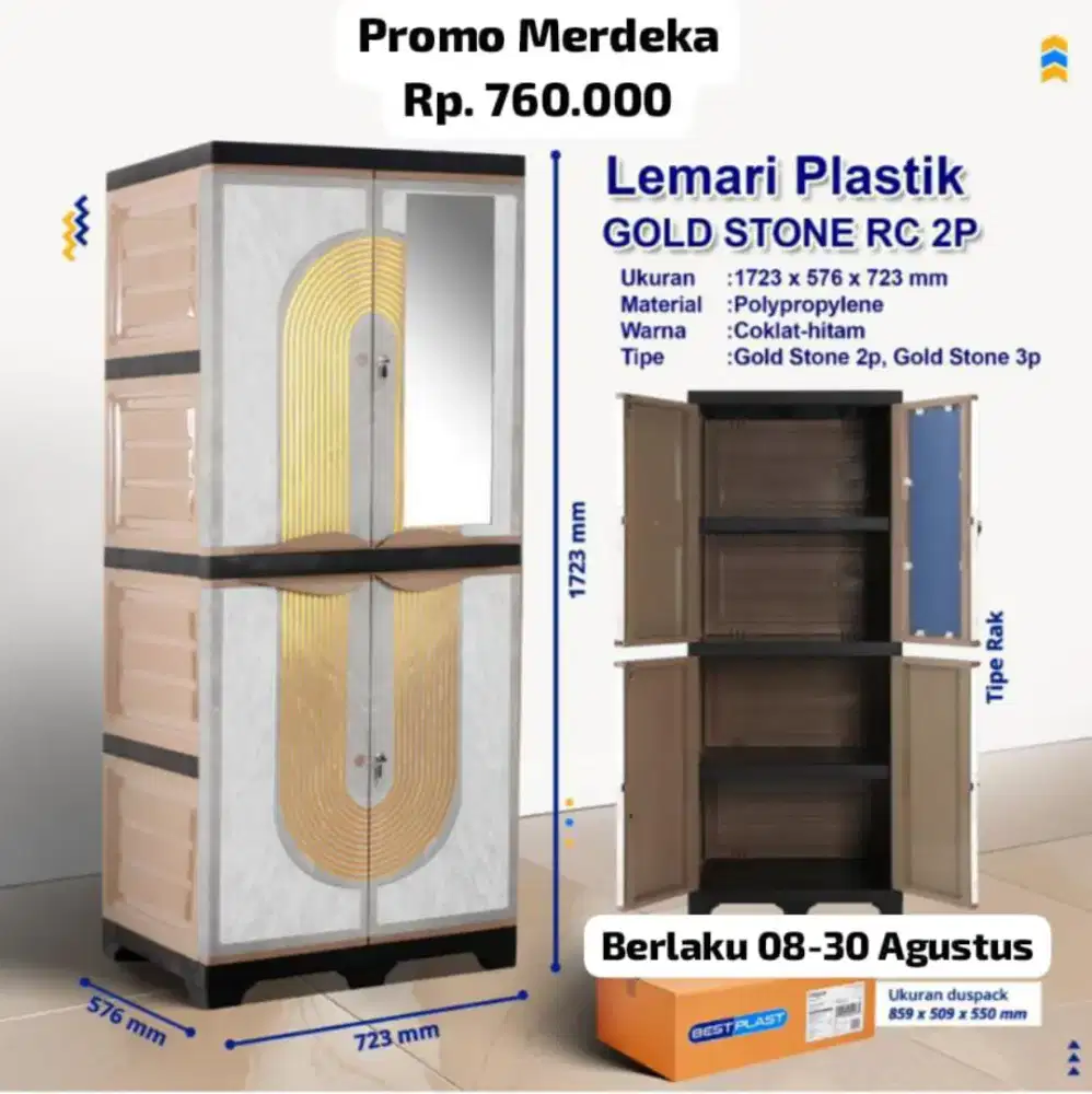 PROMO MERDEKA LEMARI PLASTIK PAKAIAN MURAH JOGJA