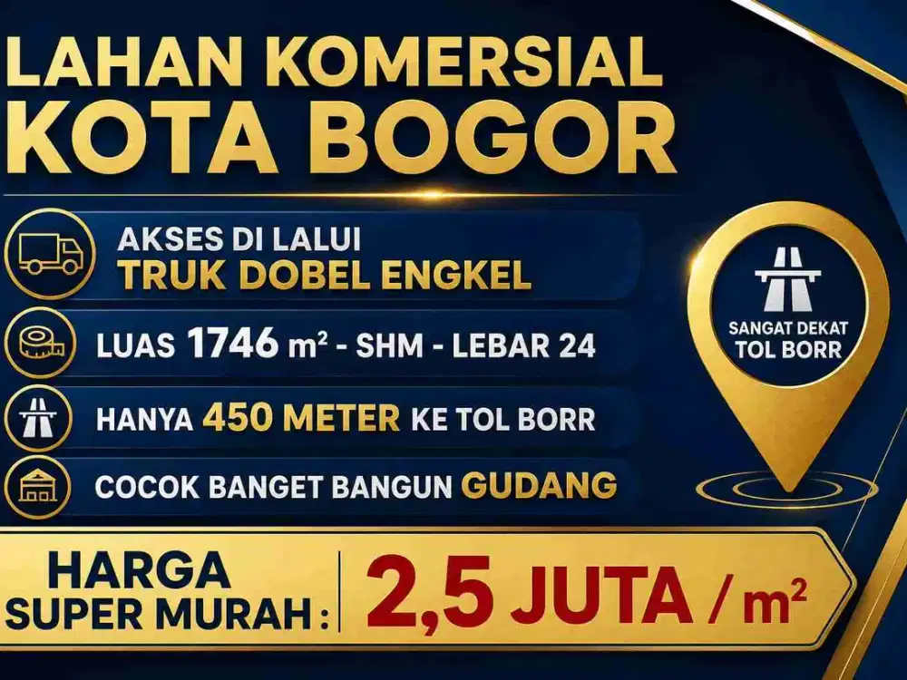 TANAH LAHAN KOMERSIAL MURAH KOTA BOGOR