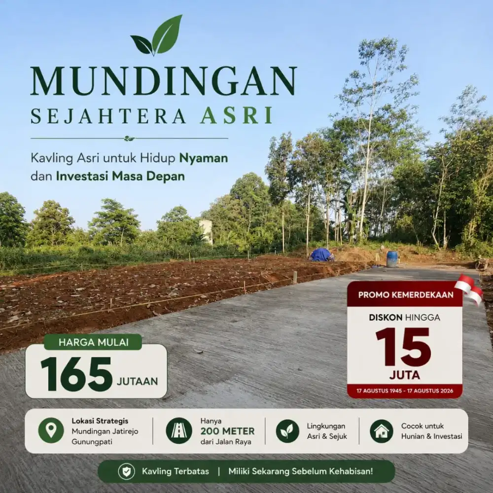 TANAH KAVLING SIAP BANGUN DEKAT WISATA CEPOKO SHM