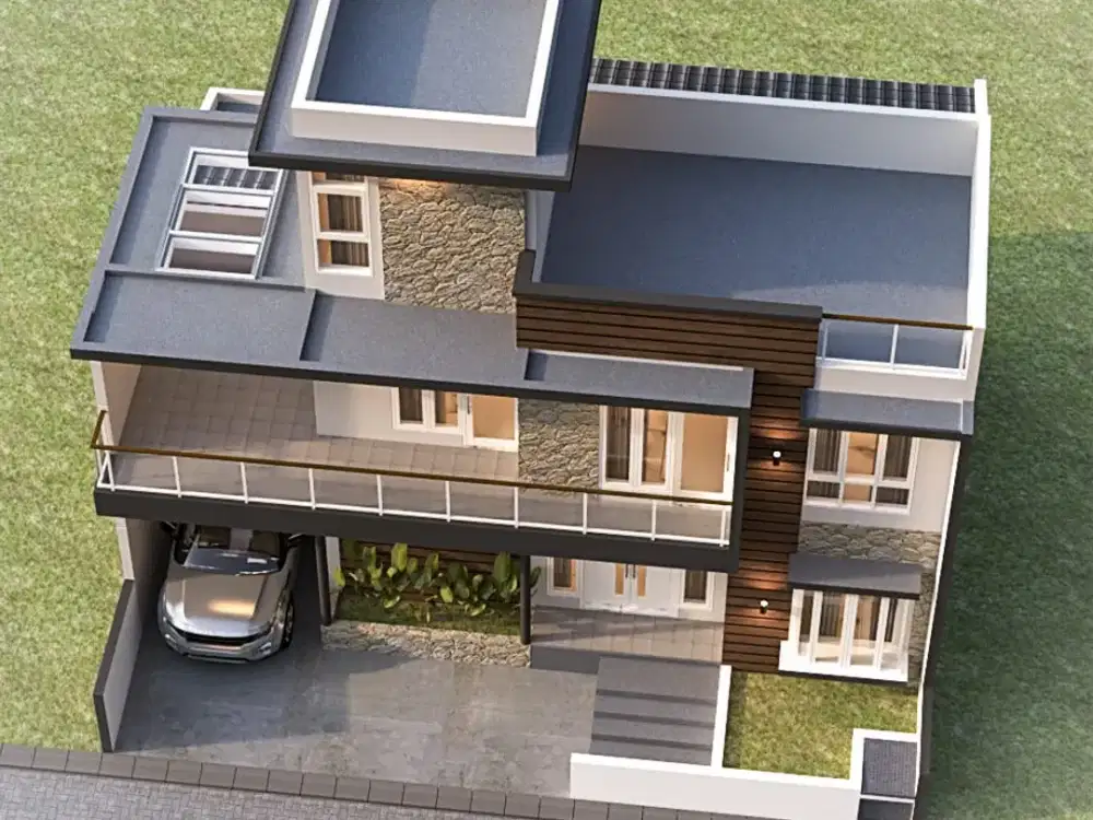 Villa Mewah Dekat BNS Kota Batu Type 163 Kolam Renang Rooftop Bonus Furniture Tinggal 1 Unit
