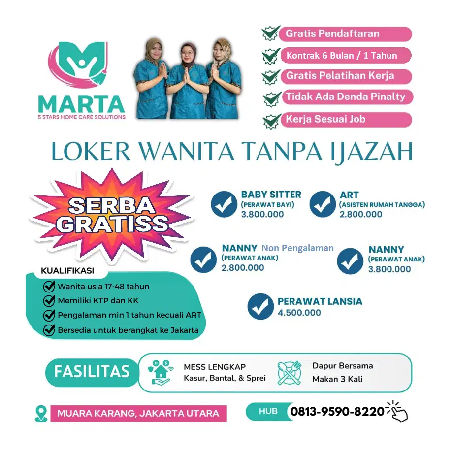Lowongan Kerja (Loker) ART, BABY SITTER, NANNY (PERAWAT ANAK) & LANSIA