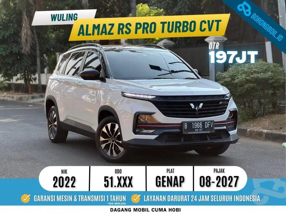 TANGAN PERTAMA! WULING ALMAZ RS PRO 1.5 TURBO CVT 2022 PUTIH METALIK