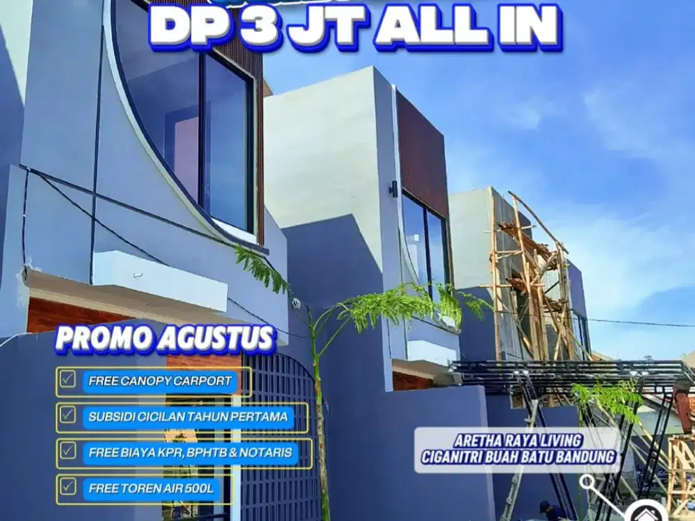Dp 3 juta all in rumah 2 Lt di bojongsoang ciganitri dkt griya bubat