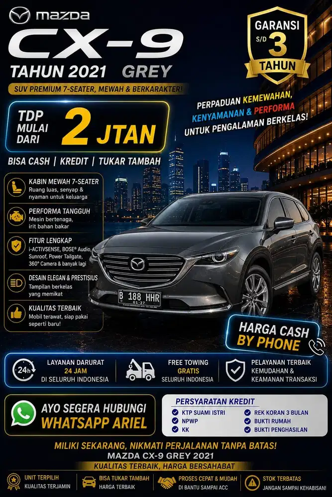 Mazda CX 9 grey tahun 2021