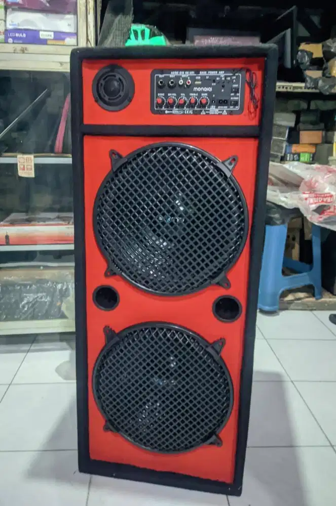 SPEAKER RAKITAN AKTIF WOOFER 12 INCH DOUBLE BASS GLERR UTK KARAOKE