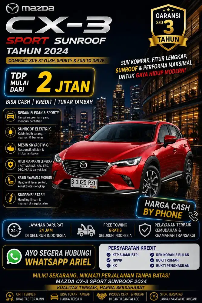 Mazda CX-3 Sport sunroof 2024