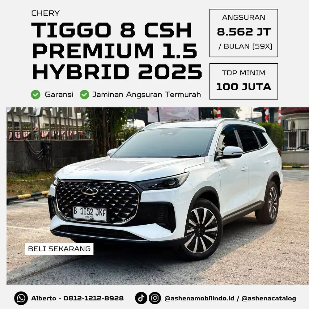 [KM 900 Perak] Tiggo 8 CSH 1.5 Premium FWD Super Hybrid Putih DP 100jt