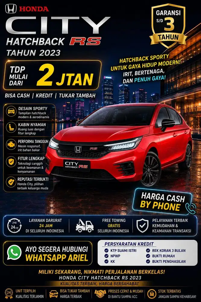 Honda city hatchback RS tahun 2023