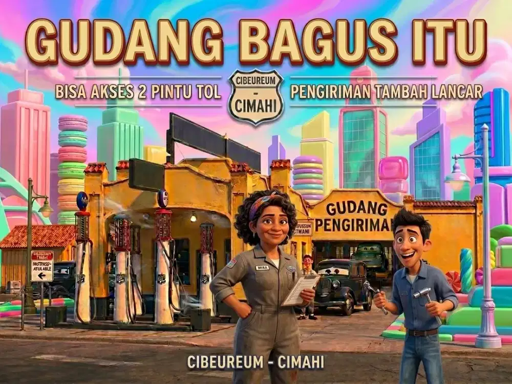 JUAL GUDANG DI CIBEUREUM, CIJERAH, CIMAHI, BANDUNG KOTA.