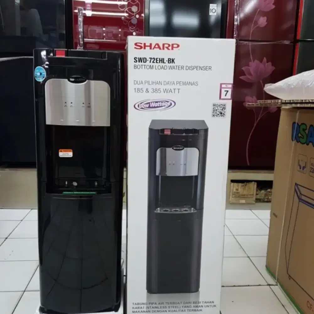 Bisa Cicilan.Sharp Dispenser Galon Bawah SWD-72EHL-BK Stainless Steel