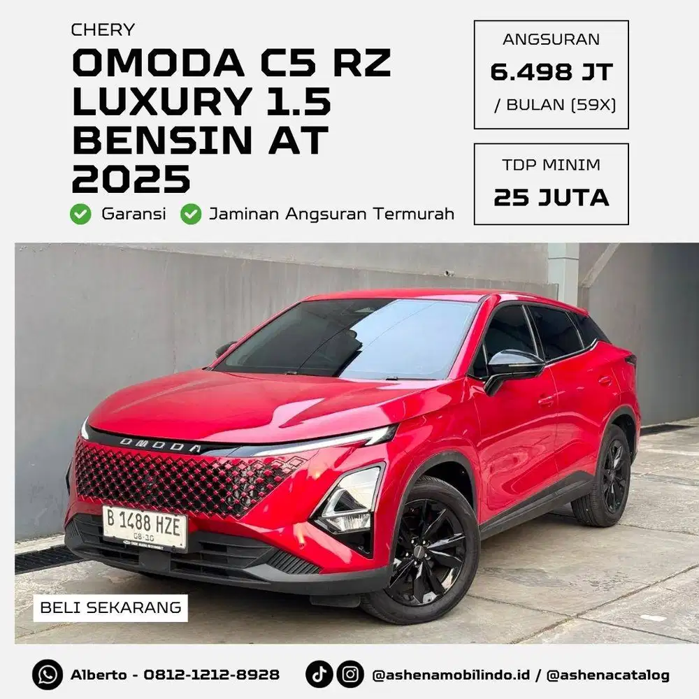 [KM 3RB] Chery Omoda C5 RZ Luxury 1.5 AT Mars Red / Ruby DP Minim 25jt