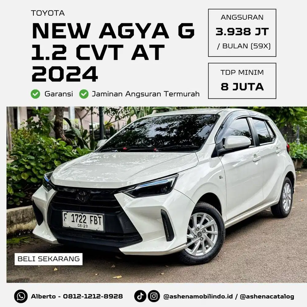 [KM 16RB] New Agya G 1.2 Stylix CVT AT LOW KM Kuning DP Minim 8jt