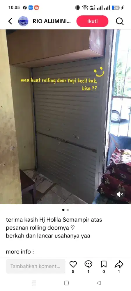 Pintu Rolling Door, Folding Gate, Pintu Partisi Kaca
