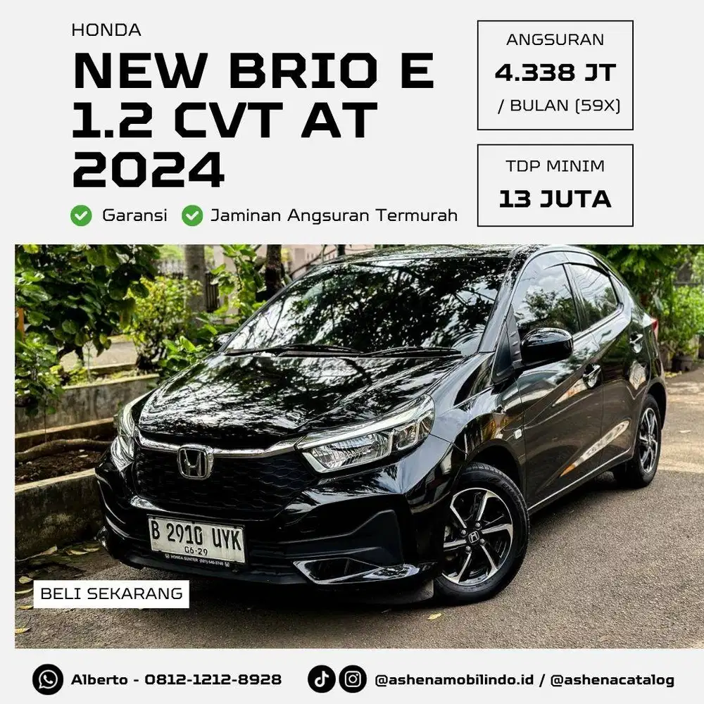 [KM 3RB] NEW Brio E 1.2 CVT AT Hitam / Black DP Minim 13jt