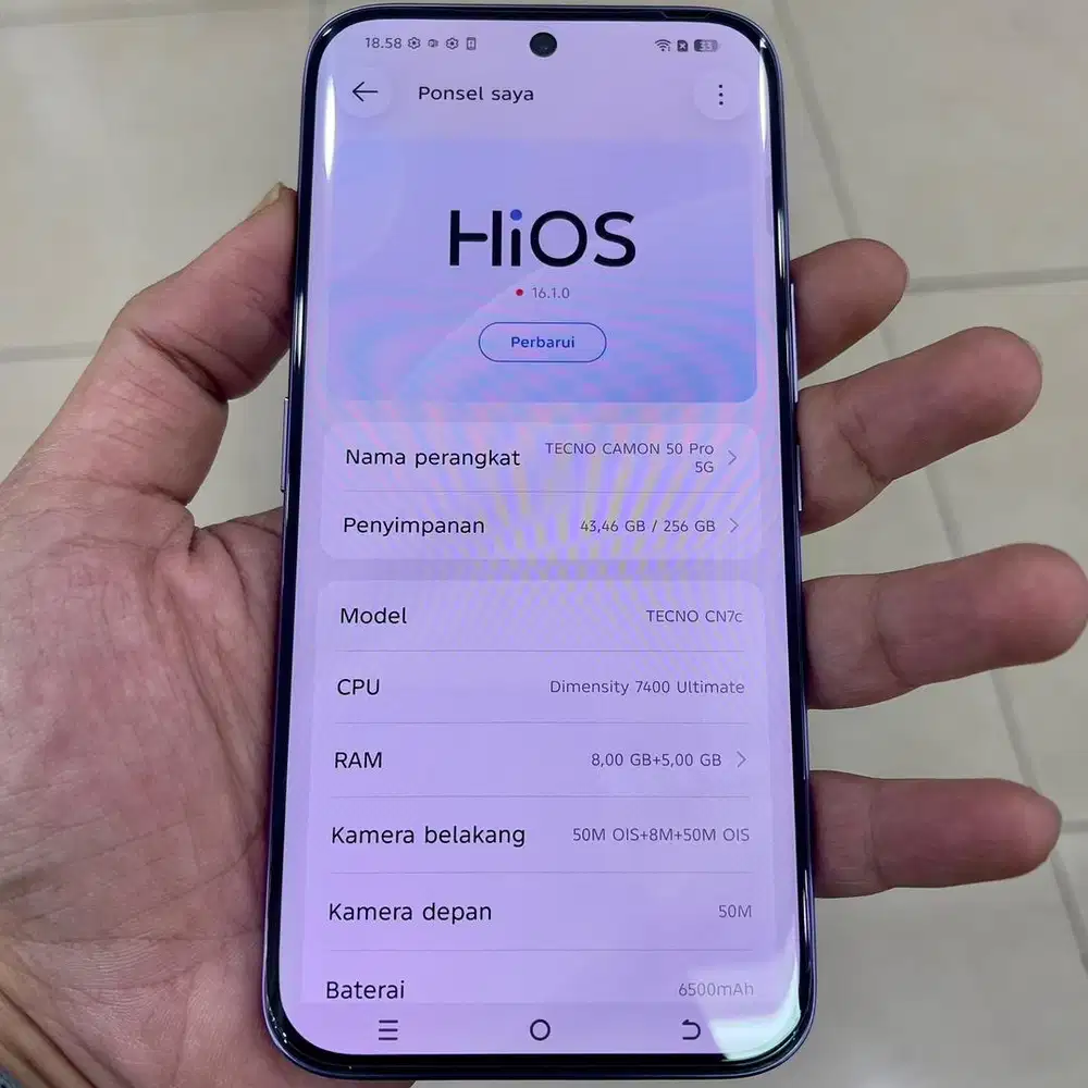Tecno camon 50 pro ram 8 / 256 resmi fullset original