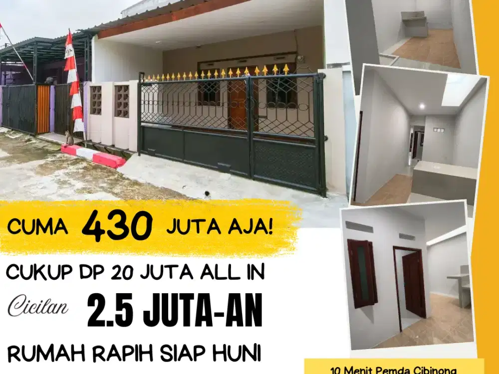 Rumah Rapih Langsug bisa di tempati di Cibinong Dekat Stasiun Bojong Gede & Pemda Cibinong