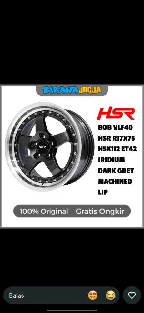 Kredit Velg HSR BOB VLF40 R17 x 75