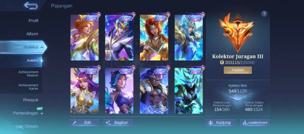 Akun game mobile legend