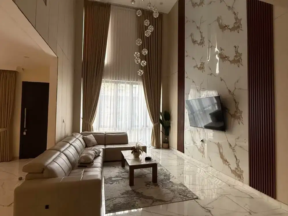 Rumah Modern 2 Lantai Semi Furnish Samping Club House di Amagriya Podomoro Park