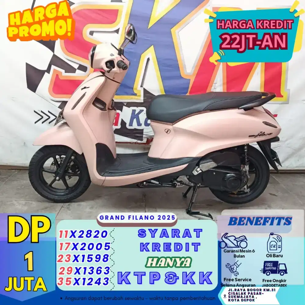 [Proses kilat KK+KTP] Yamaha Grand Fillano thn 2025 Cash/Credit