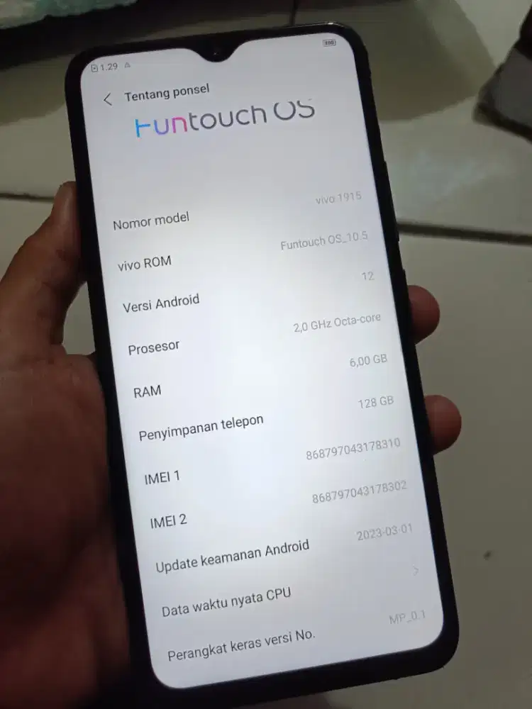 Vivo y19 ram 6/128 hp cas