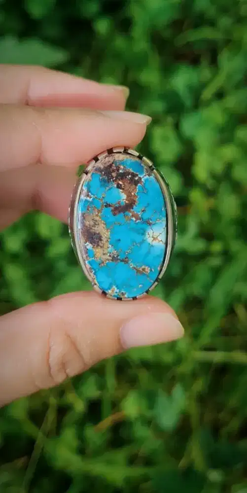 Cincin Pirus 28 x 12 x 7 mm Ring Alpaka Ukuran 9