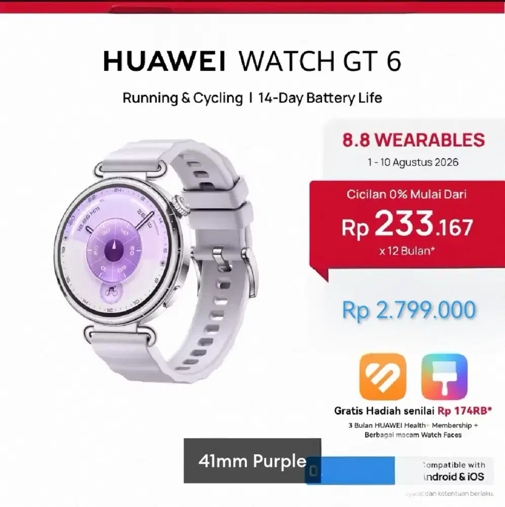 Huawei Watch Gt 6 41mm Purple