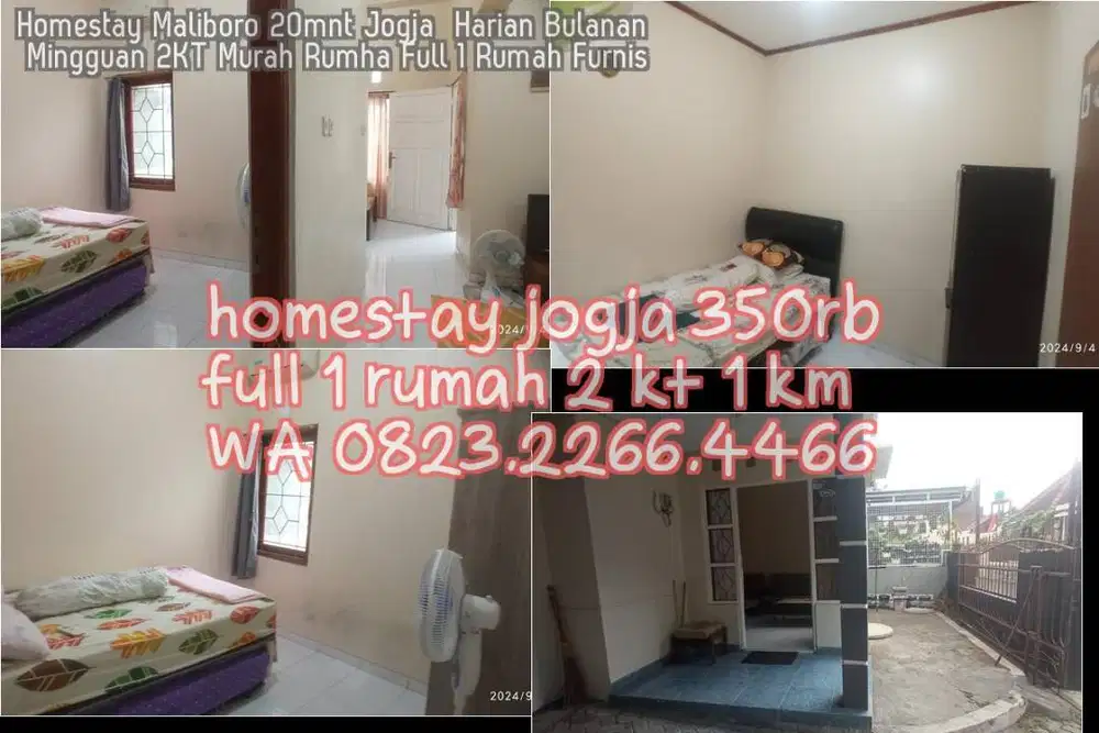 Homestay Maliboro 20mnt Jogja  Harian Bulanan Mingguan 2KT Murah Rumha
