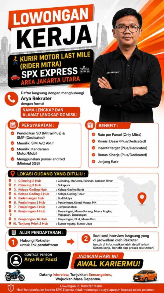 Loker kurir motor dan mobil