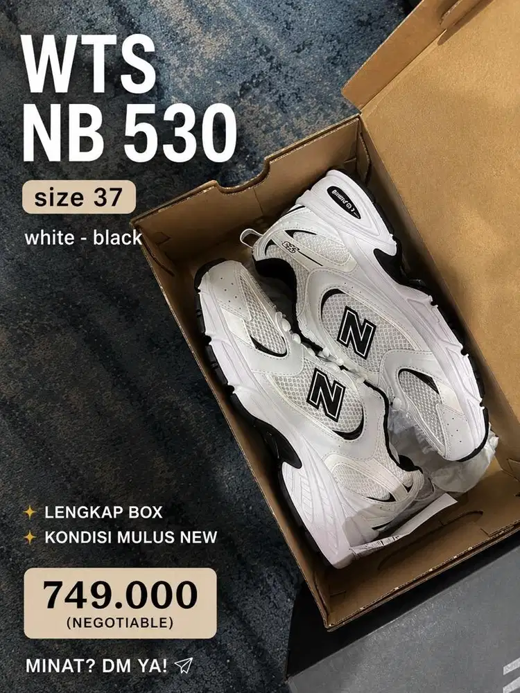 New Balance 530 Colorway Black n white