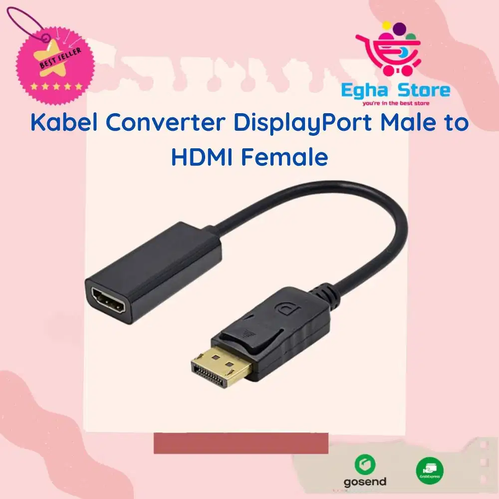 Kabel Adapter Converter DisplayPort Male to HDMI Female 1080P FHD 4K