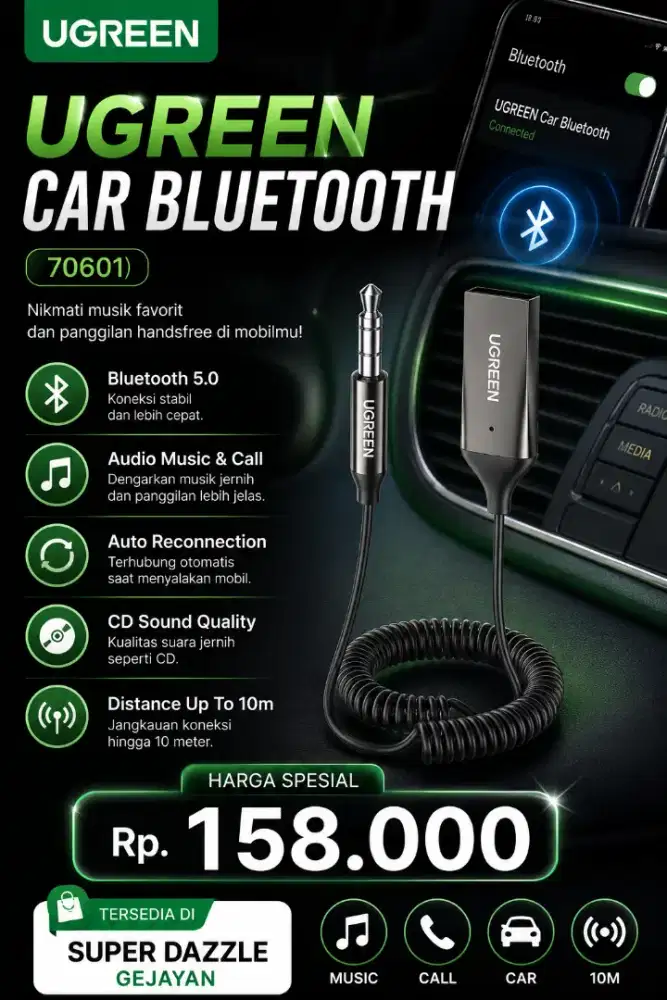 UGREEN CAR BLUETOOTH (70601)