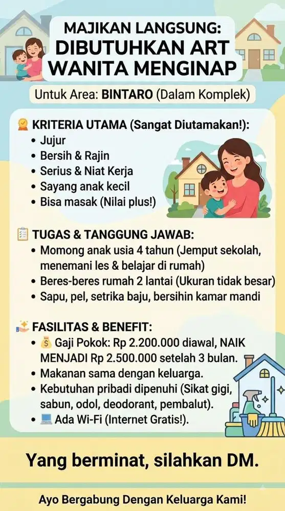 Dibutuhkan ART Bintaro