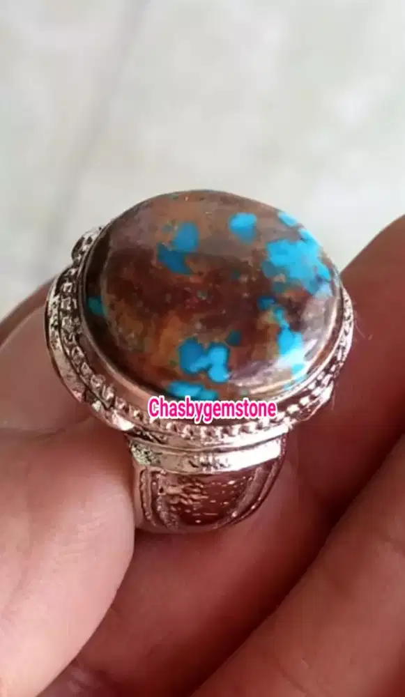 Batu Pirus Persia Blue fancy-Cincin Pirus Persia Biru fancy mosfor  HQ