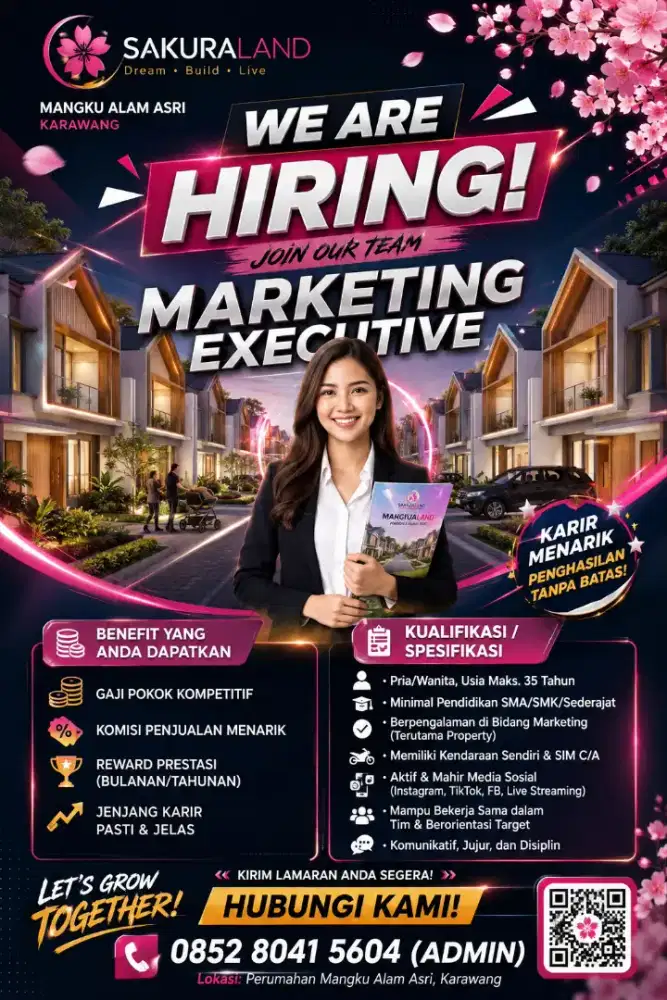 DICARI MARKETING EXECUTIVE perumahan Mangku Alam Asri