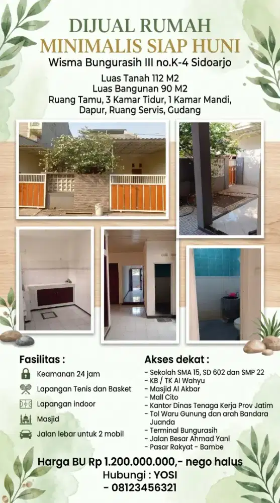 JUAL RUMAH SIAP HUNI WISMA BUNGURASIH
