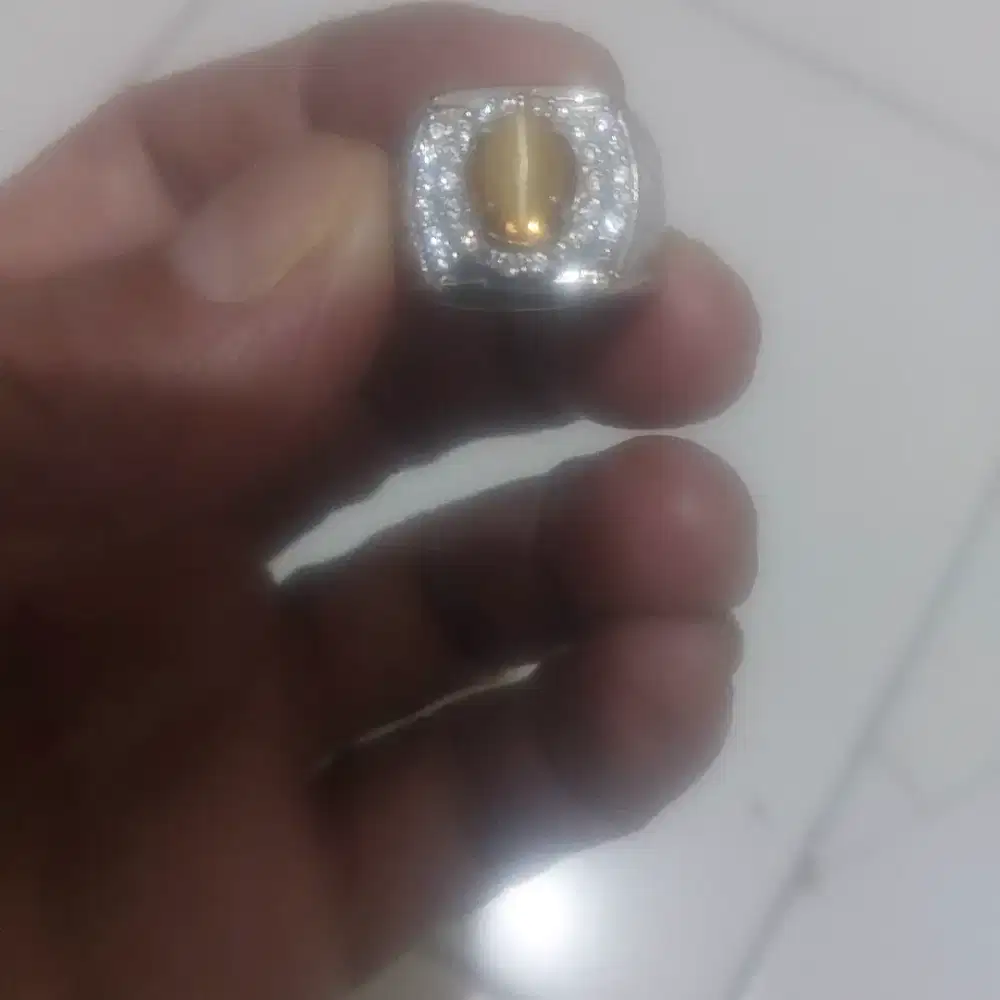 Jual cat eye,ring perak tebal