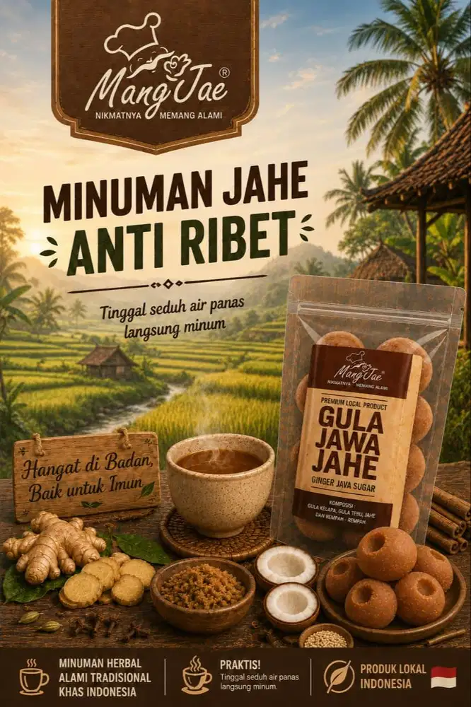 Gula Jawa Jahe Praktis isi 10pcs, Tinggal Seduh