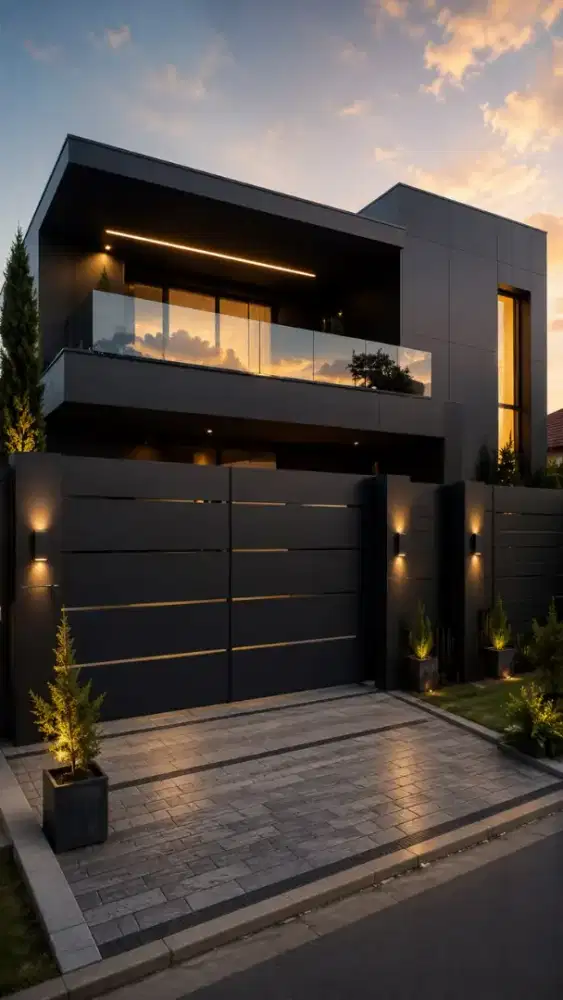 Pagar plat besi minimalis