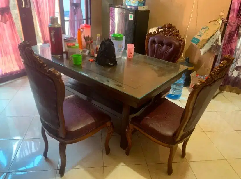 jual meja makan jati bekas