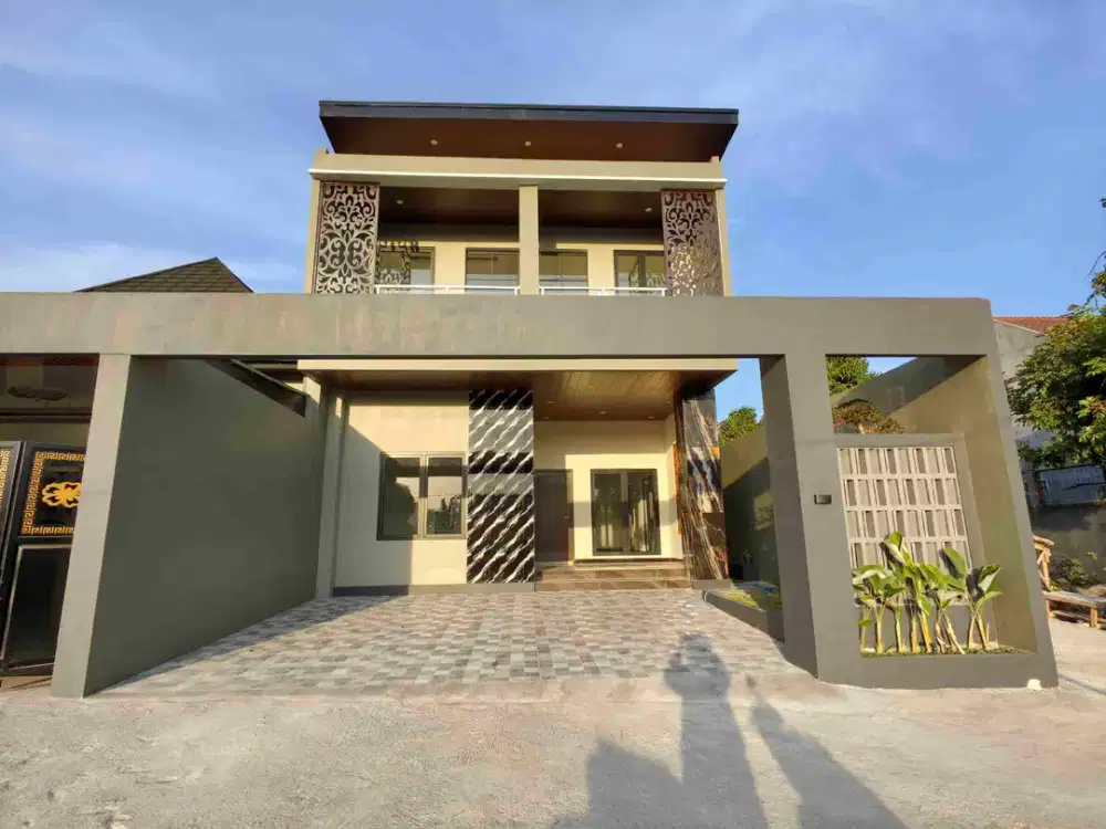 Rumah Baru modern minimalis 2 lantai dengan tanah luas dan view sawah di Wedomartani timur tengkleng gajah / jl Kaliurang km 9,5