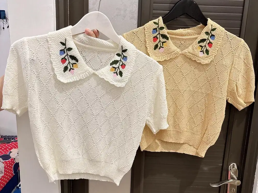 Baju rajut kerah murah