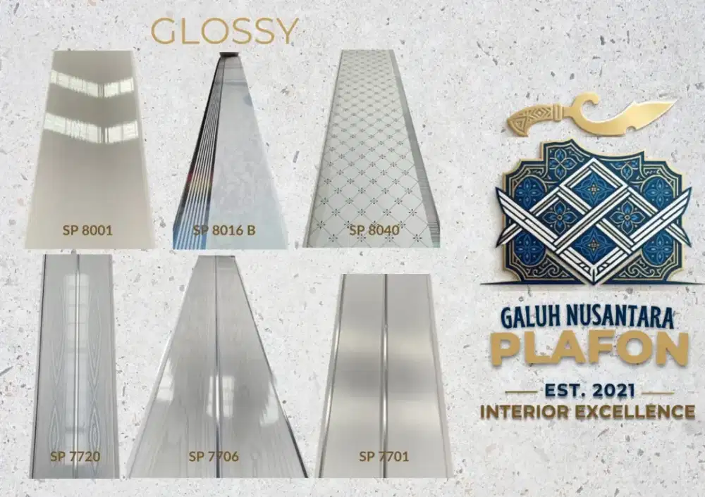 Plafon PVC glossy dan laminate