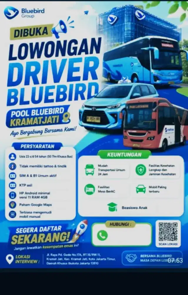 Pengemudi taksi blue bird